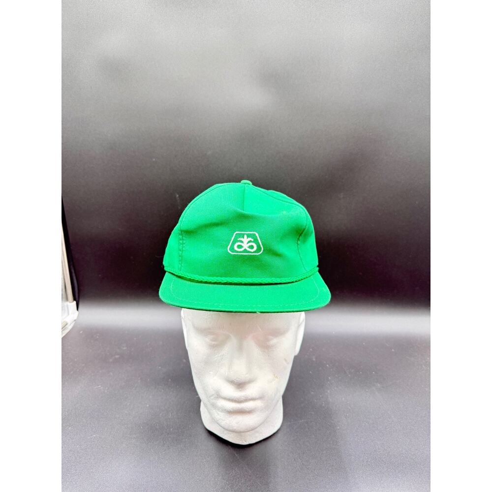 Vintage Pioneer Hi-Bred Seed Cap Green Adjustable Strapback Hat Farming Logo NOS
